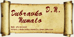 Dubravko Mumalo vizit kartica